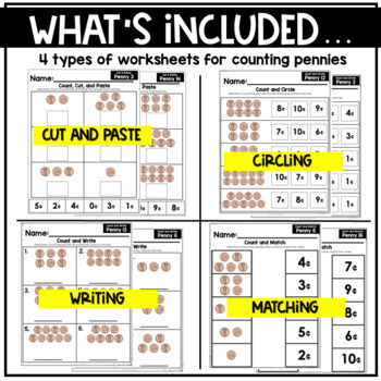 Counting Pennies Worksheets by Teach Love Autism | TpT