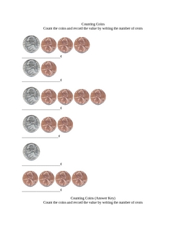 Counting Pennies and Nickels by Tayane Reed | Teachers Pay Teachers