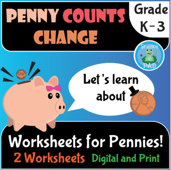 Preview of Counting Pennies with Penny the Pig | Worksheets | Financial Education |