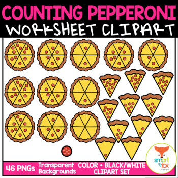 Preview of Counting Pepperoni on Pizza Math Clip Art Commercial Use