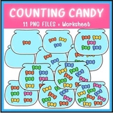 Counting Picture : Candy {Clipart 0 - 10} with Worksheets