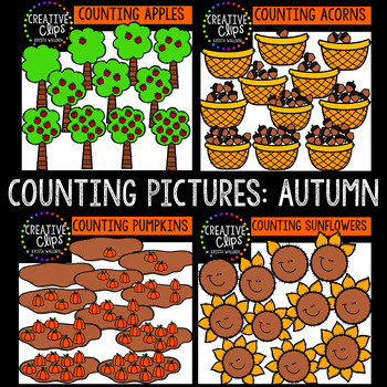 Preview of Counting Pictures: Autumn Clipart {Creative Clips Clipart}