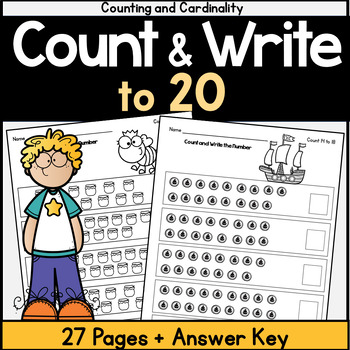 Preview of Counting Pictures Count and Write to 20 Common Core K.CC.3 and K.CC.4