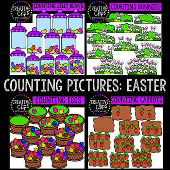 Preview of Counting Pictures: Easter Clipart {Creative Clips Clipart}