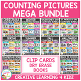 Counting Pictures Numbers 0-10 Clip Cards/Dry Erase Books 