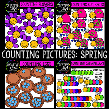 Preview of Counting Pictures: Spring Clipart {Creative Clips Clipart}