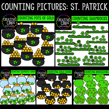 Preview of Counting Pictures: St. Patrick's Day Clipart {Creative Clips Clipart}
