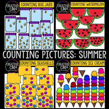 Preview of Counting Pictures: Summer Clipart {Creative Clips Clipart}