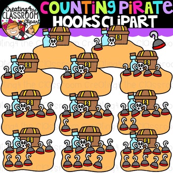 Counting Pirate Hooks Clipart {Pirate Counting Clipart}