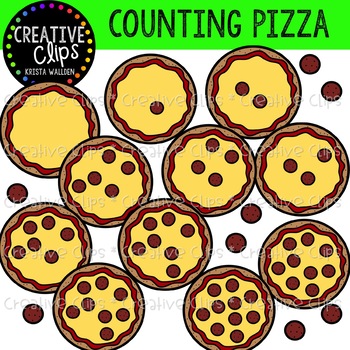 Preview of Counting Pizza Clipart {Creative Clips Clipart}