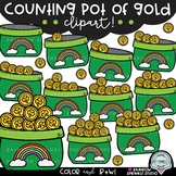 Counting Pot of Gold Clipart {St. Patrick's Day clipart}