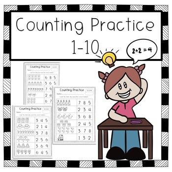 Preview of Counting Practice 1-10 /pre K /homeschool
