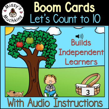 Preview of Counting Practice to 10 { Boom Cards } Distance Learning Back to School