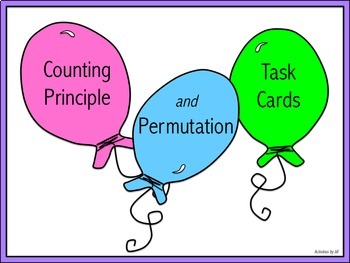 Preview of Counting Principle & Permutation Task Cards (Digital/PDF)