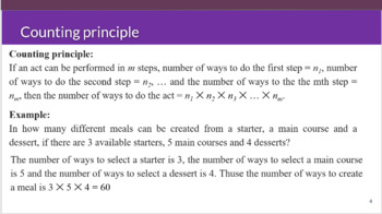 Preview of Counting Principles and the Binomial Theorem