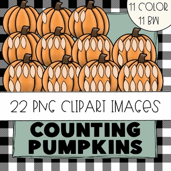 Preview of Counting Pumpkin Seeds Clipart | Pumpkin Math | Pumpkin Math Center
