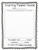 Counting Pumpkin Seeds-Recording Sheet