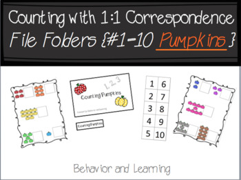 Preview of Counting Pumpkins 1-10 File Folder-for Students with Autism and Special Needs