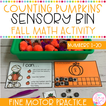 Preview of Counting Practice 1-20 | Fall Math Centers | Fine Motor | Sensory Bin Activities