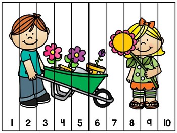 Counting Puzzles to 10 Spring Theme by Erika Deane | TPT