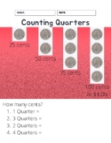 Counting Quarters Money Math and Word Problems