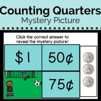 Preview of Counting Quarters Mystery Picture Boom Cards
