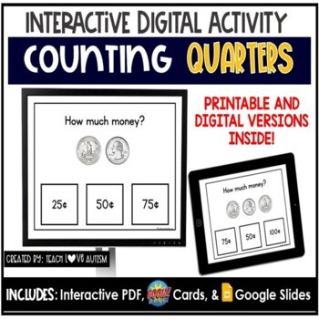 Preview of Counting Quarters Task Cards