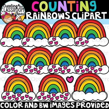 Preview of Counting Rainbow Clipart {St. Patricks Day Clipart}