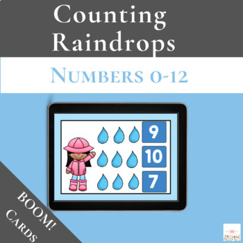 Preview of Counting Raindrops 0-12 with Boom Cards™ | Digital 