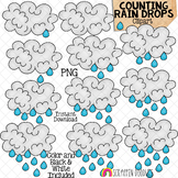 Counting Raindrops From A Cloud ClipArt - Spring Counting 