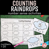 Counting Raindrops! Numbers 1 to 20 Activity Pack for Kind