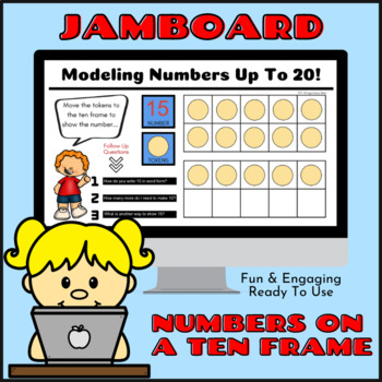 Preview of Counting & Representing Numbers on a Ten Frame! Math Jam Board Activity Editable