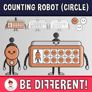 Preview of Counting Robot Clipart Circle Geometry Math 2D Frames