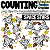 Counting Rocket Ship Stars Clipart