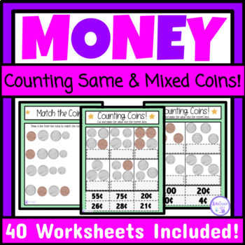 Preview of Counting Coins Worksheets Activities Special Education Life Skills Money Math
