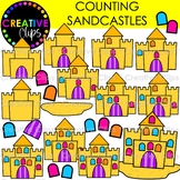 Counting Sandcastle Clipart: Summer Counting and Math Clipart
