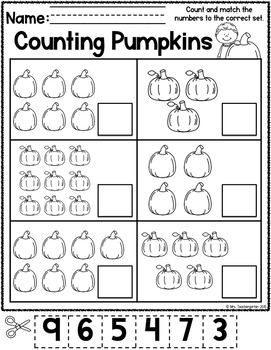 counting sets numbers 1 10 fall themed by mrs teachergarten tpt