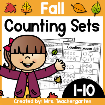 Preview of Counting Sets (Numbers 1-10) ~ Fall themed