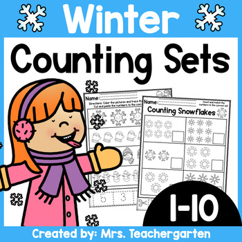 Preview of Counting Sets (Numbers 1-10) ~ Winter themed