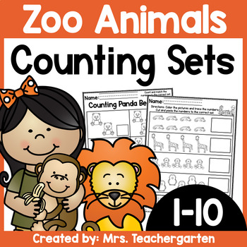 Counting Sets (Numbers 1-10) ~ Zoo Animals by Mrs Teachergarten | TpT