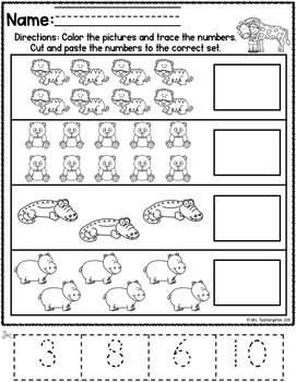 Counting Sets (Numbers 1-10) ~ Zoo Animals by Mrs Teachergarten | TpT