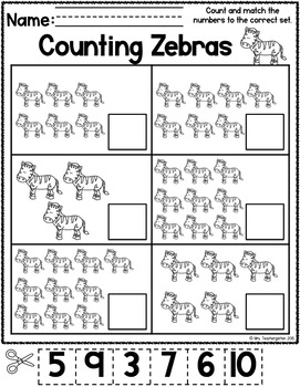 counting sets numbers 1 10 zoo animals by mrs teachergarten tpt