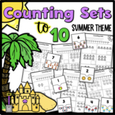 Counting Sets to 10 Summer Theme Worksheets and Puzzles