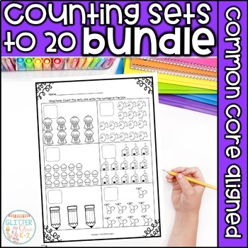 Preview of Counting Sets to 20 Bundle - Worksheets, Task Cards, & More