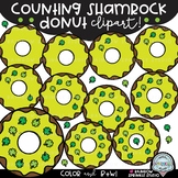 Counting Shamrock Donut Clipart {St. Patrick's Day clipart}