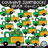 Counting Shamrocks Truck Clipart {St. Patrick's Day clipart}