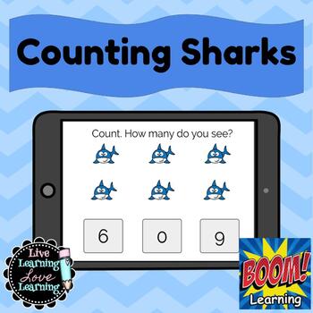 Preview of Counting Sharks | Boom Cards