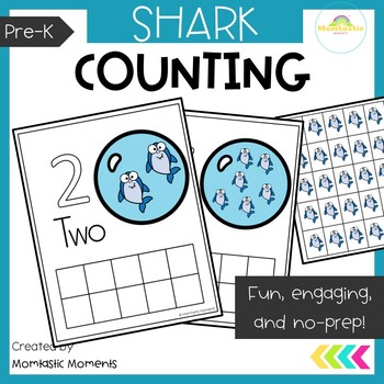 Preview of Counting Sharks - Numbers 1-10 - Pre K Math Activities