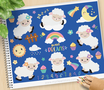 Download Counting Sheep Clipart Baby Nursery Baby Shower Svg By Myclipartstore
