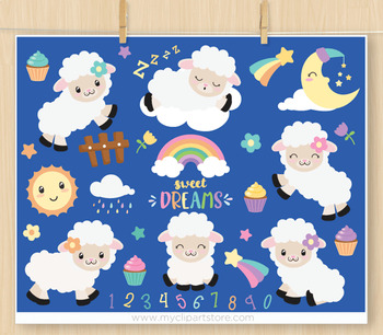 Download Counting Sheep Clipart Baby Nursery Baby Shower Svg By Myclipartstore